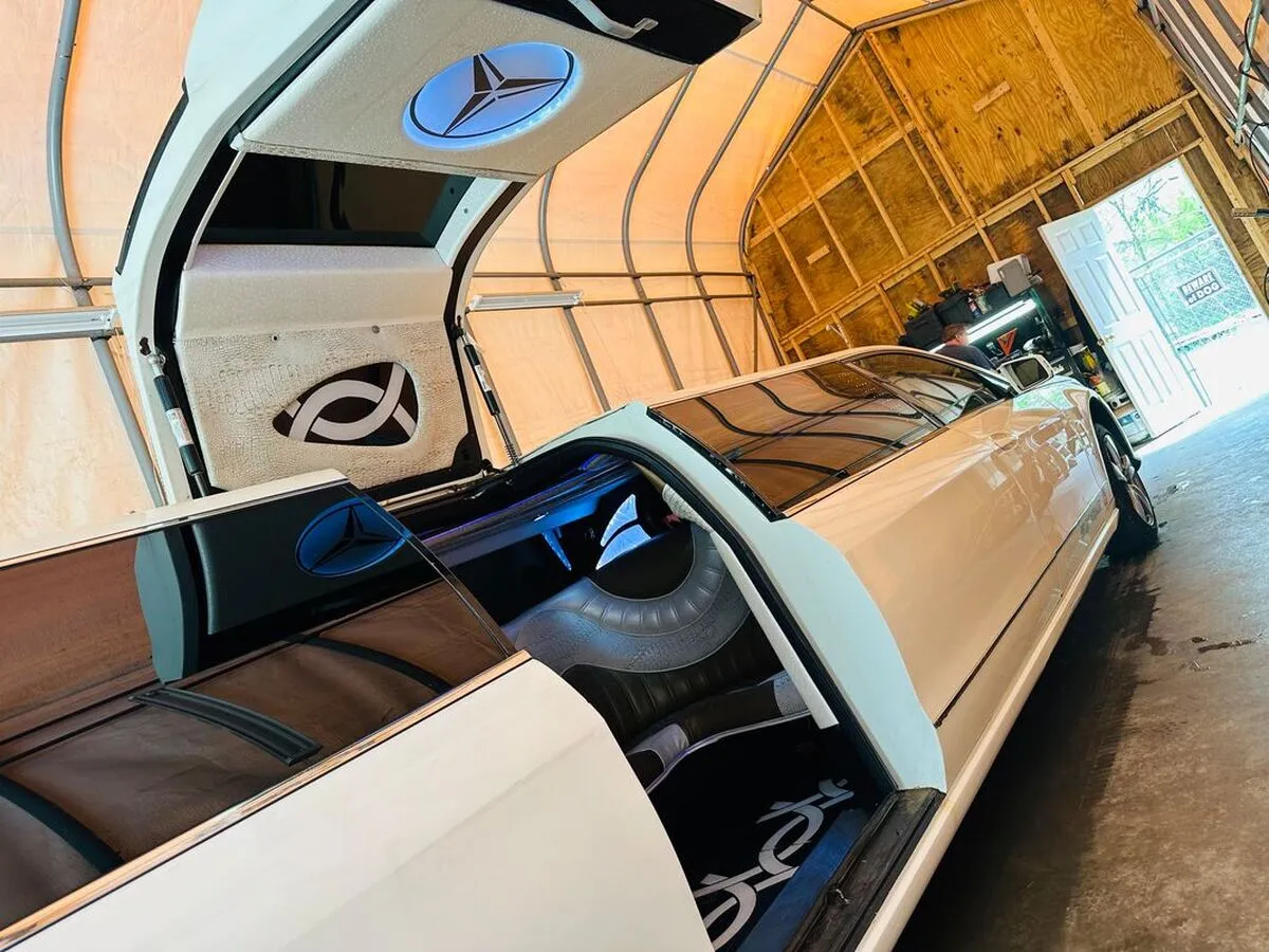 White Mercedes JET Doors Limousine