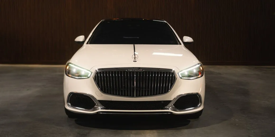 White Mercedes Maybach S Class for sedan rental in Montgomeryville, PA