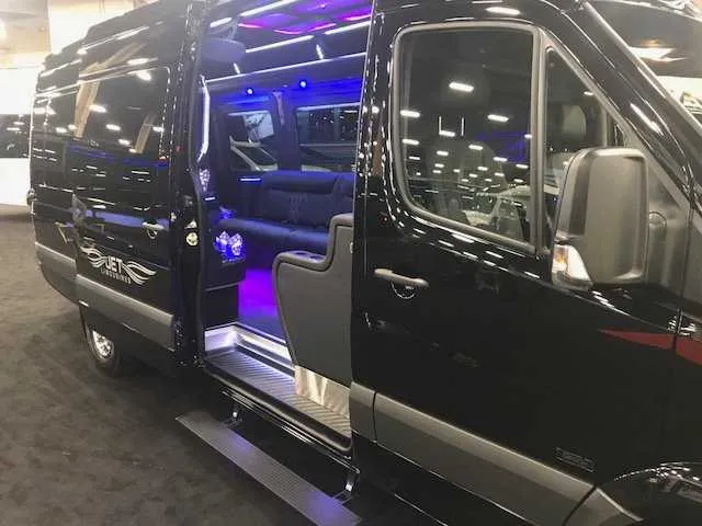 Mercedes Party Bus interior, photo 2 for party bus rental in Aptos, CA