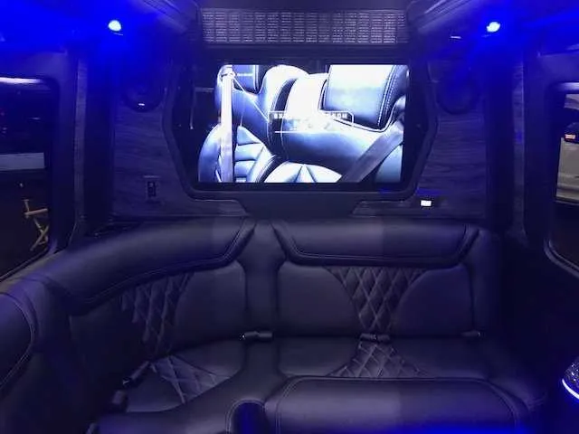 Mercedes Party Bus interior, photo 3 for party bus rental in Aptos, CA