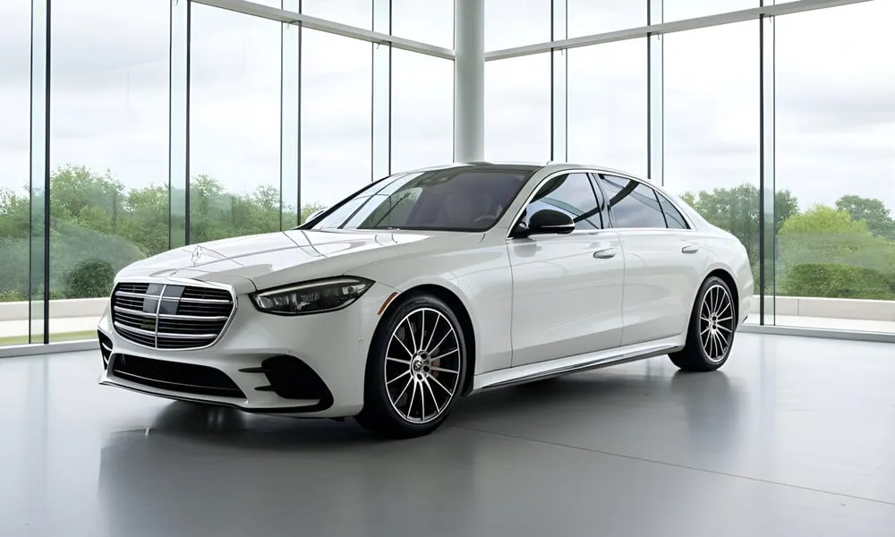 White Mercedes S 580 for sedan rental