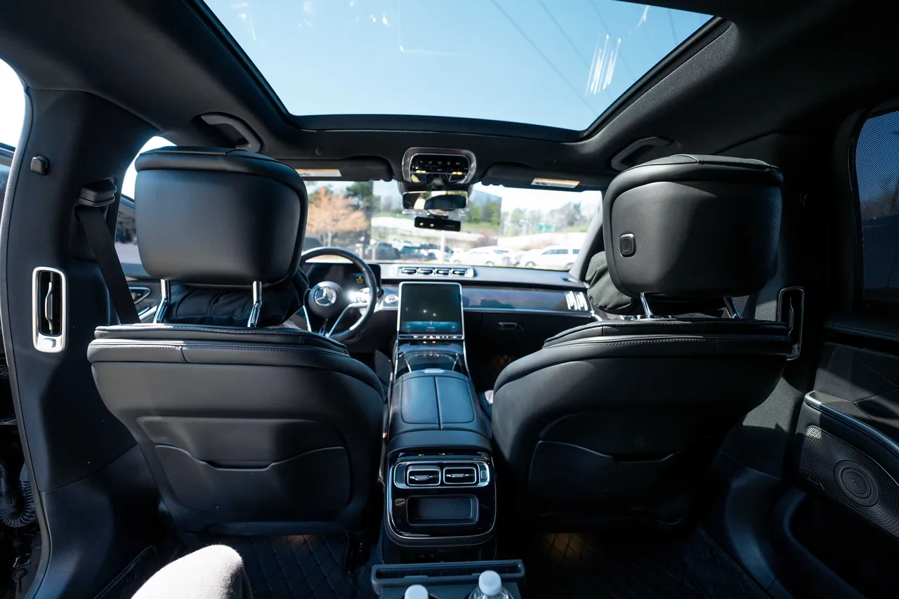 Mercedes-Benz S-Class interior for wedding car rental in Nashville, TN