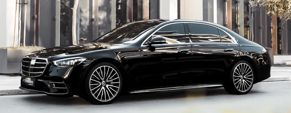 Black Mercedes-Benz S500 for wedding car rental Black Mercedes-Benz S500 for wedding car rental