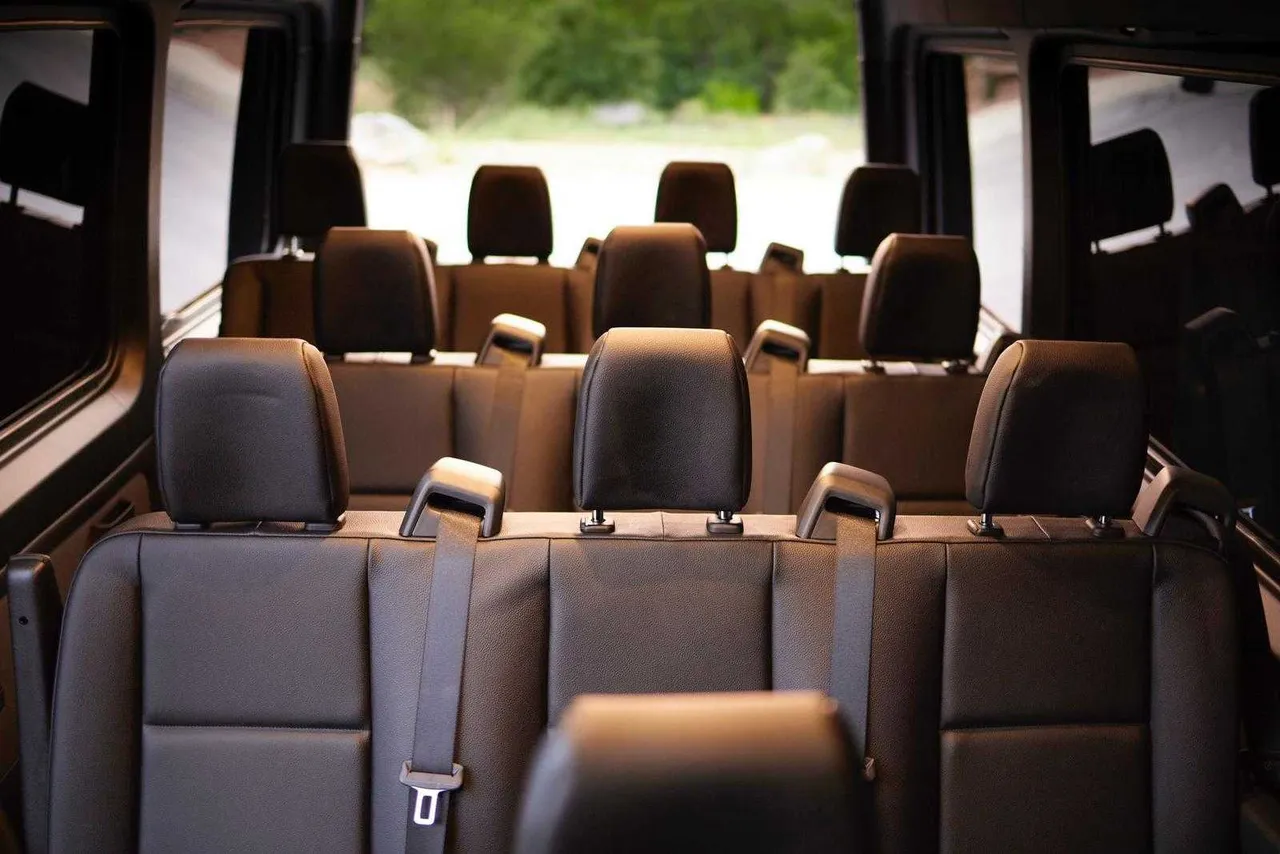 Black Mercedes Sprinter for minibus rental in Bartlett, TX