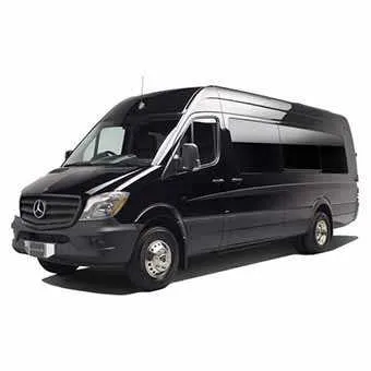 Black Mercedes sprinter- 14 pax for mini coach rental in Fletcher, NC