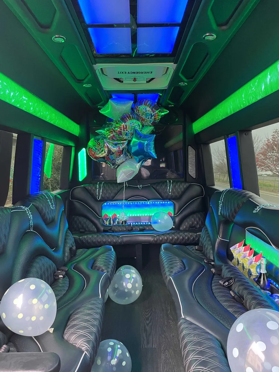 Mercedes Sprinter Limo interior, photo 3 for party bus rental in Brownsville, OR
