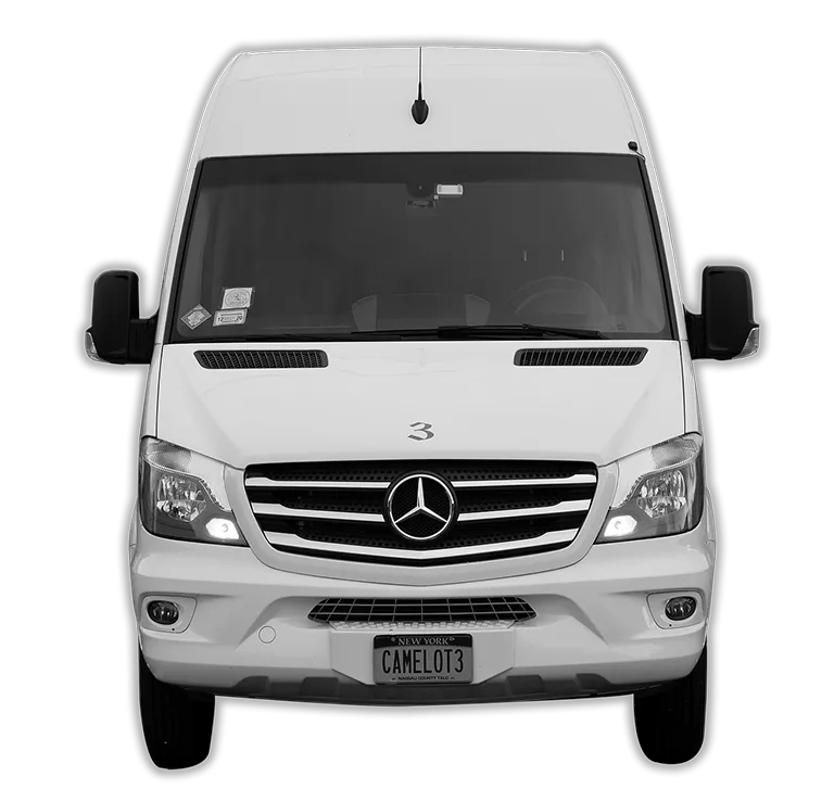 White Mercedes Sprinter Limo, photo 2 for mini coach rental in Burnham, PA