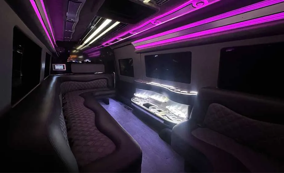 Mercedes Sprinter Limo interior, photo 3 for party bus rental in Kneeland, CA