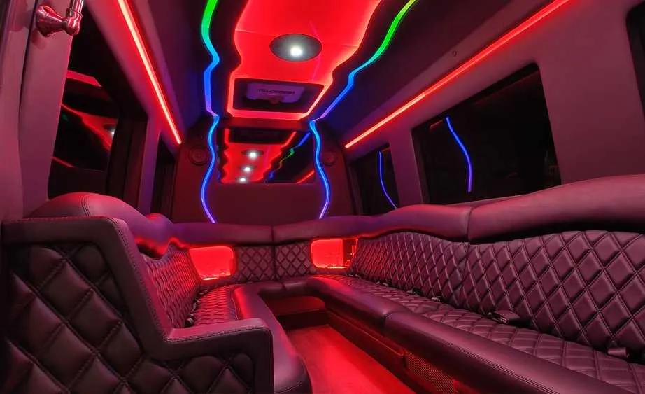 Mercedes Sprinter Limo interior, photo 5 for party bus rental in Kneeland, CA
