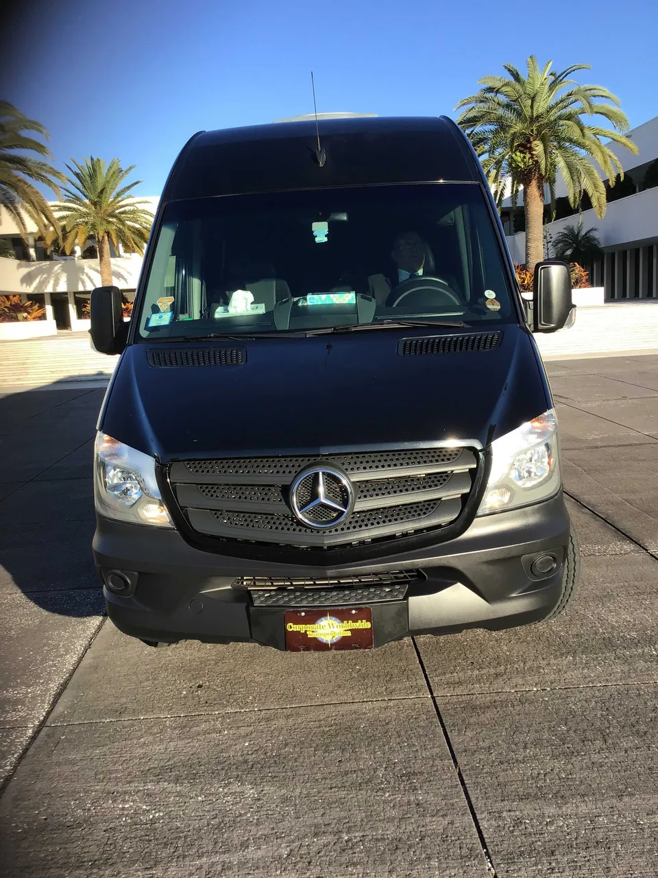 Black Mercedes Sprinter Van exterior for mercedes sprinter rental in Florida