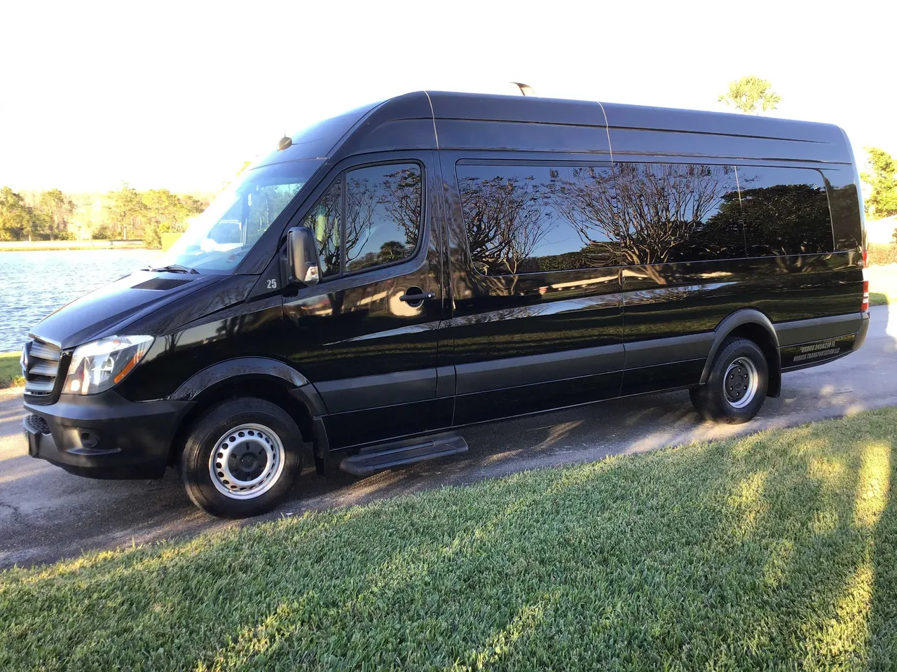 Black Mercedes Sprinter Van for minibus rental in Lakeland, FL