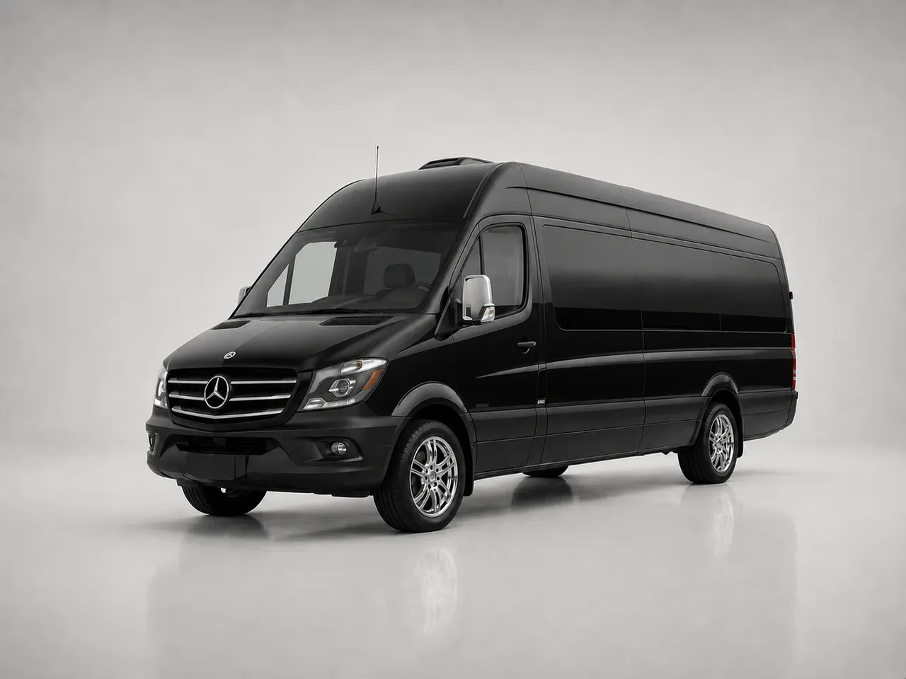 Black Mercedes Sprinter Van for minibus rental in Deaf Smith County, TX