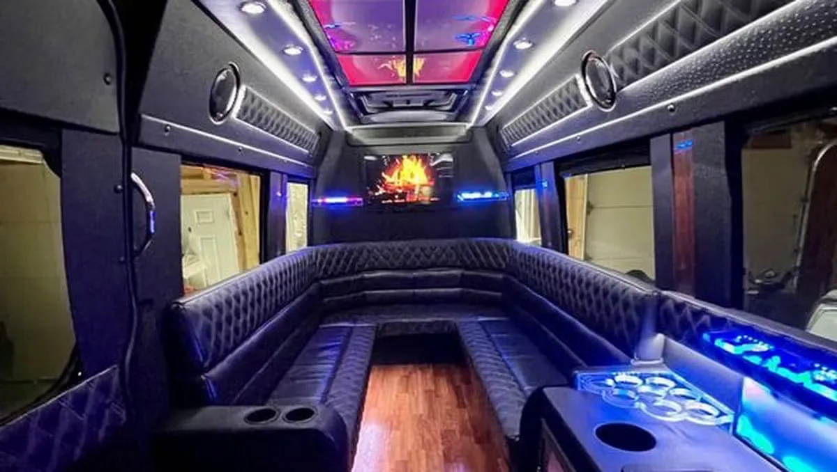 Black Mercedes Sprinter XL #2 for winery tour transport in Clinton County, NY