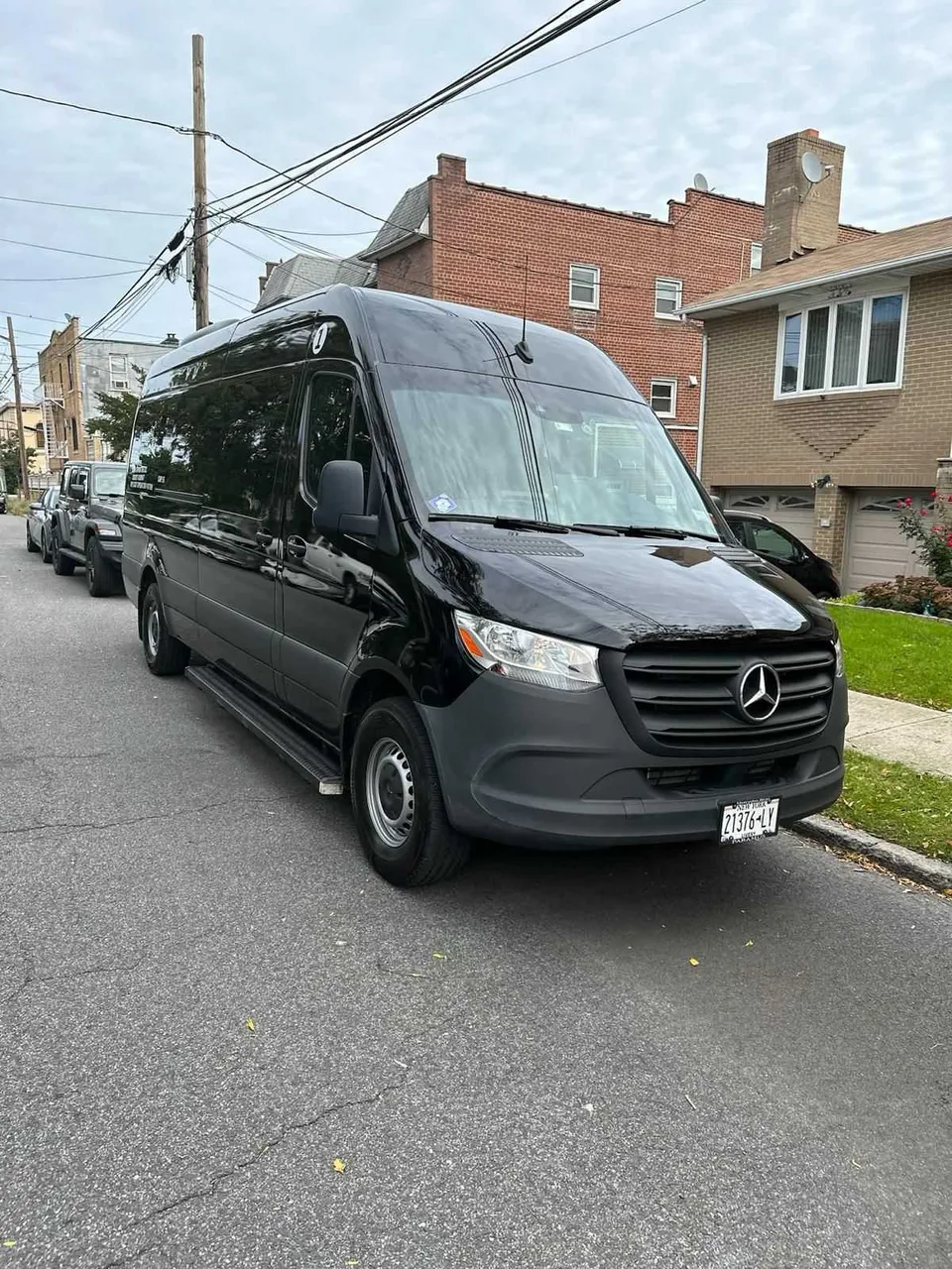 Black Mercedes Sprinter for mini coach rental in Taylor, PA