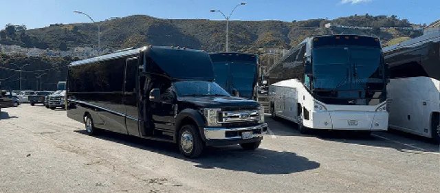 Black 20 Passenger Minibus with tinted windows for charter bus rental in Marin County, CA Black 20 Passenger Minibus with tinted windows for charter bus rental in Marin County, CA