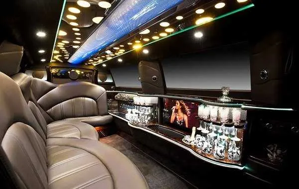 White Lincoln MKT Limousine interior for limo rental