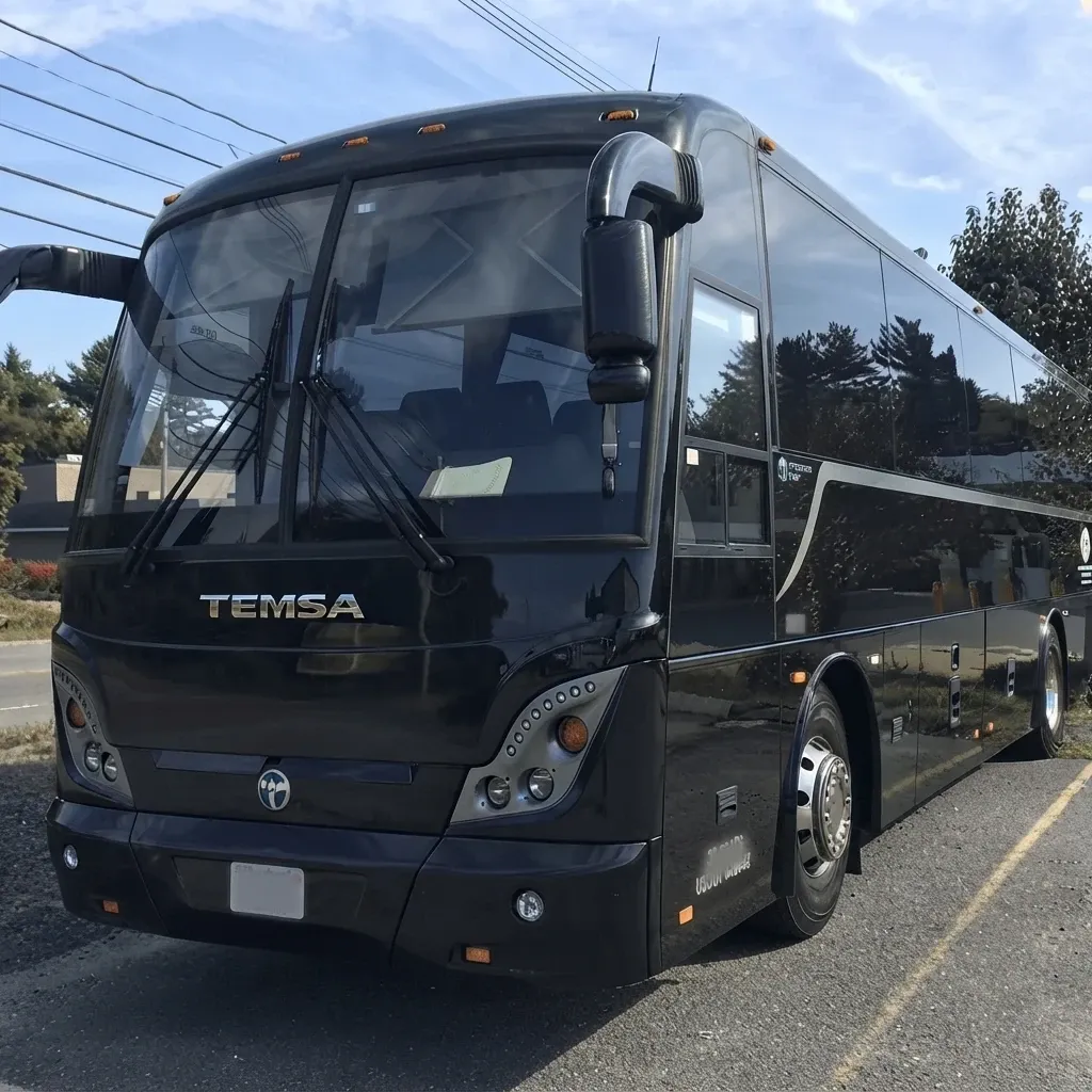 Black 38 Passenger Motor Coach for charter bus rental Black 38 Passenger Motor Coach for charter bus rental