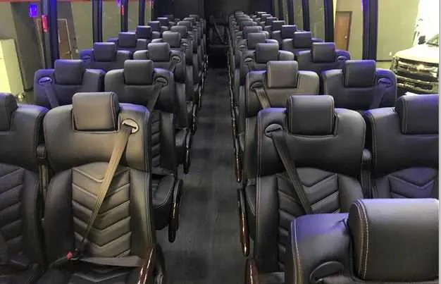 44 Passenger Motorcoach interior for charter bus rental in Piseco, NY
