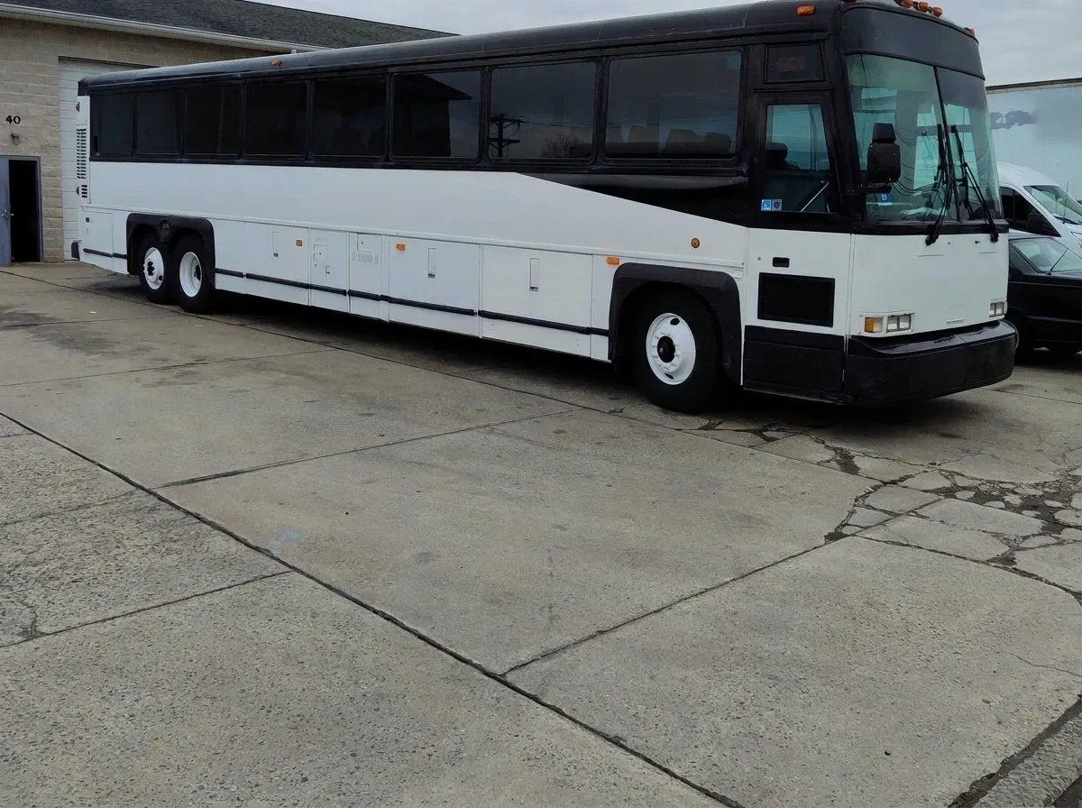 White Motorcoach MCI for charter bus rental White Motorcoach MCI for charter bus rental