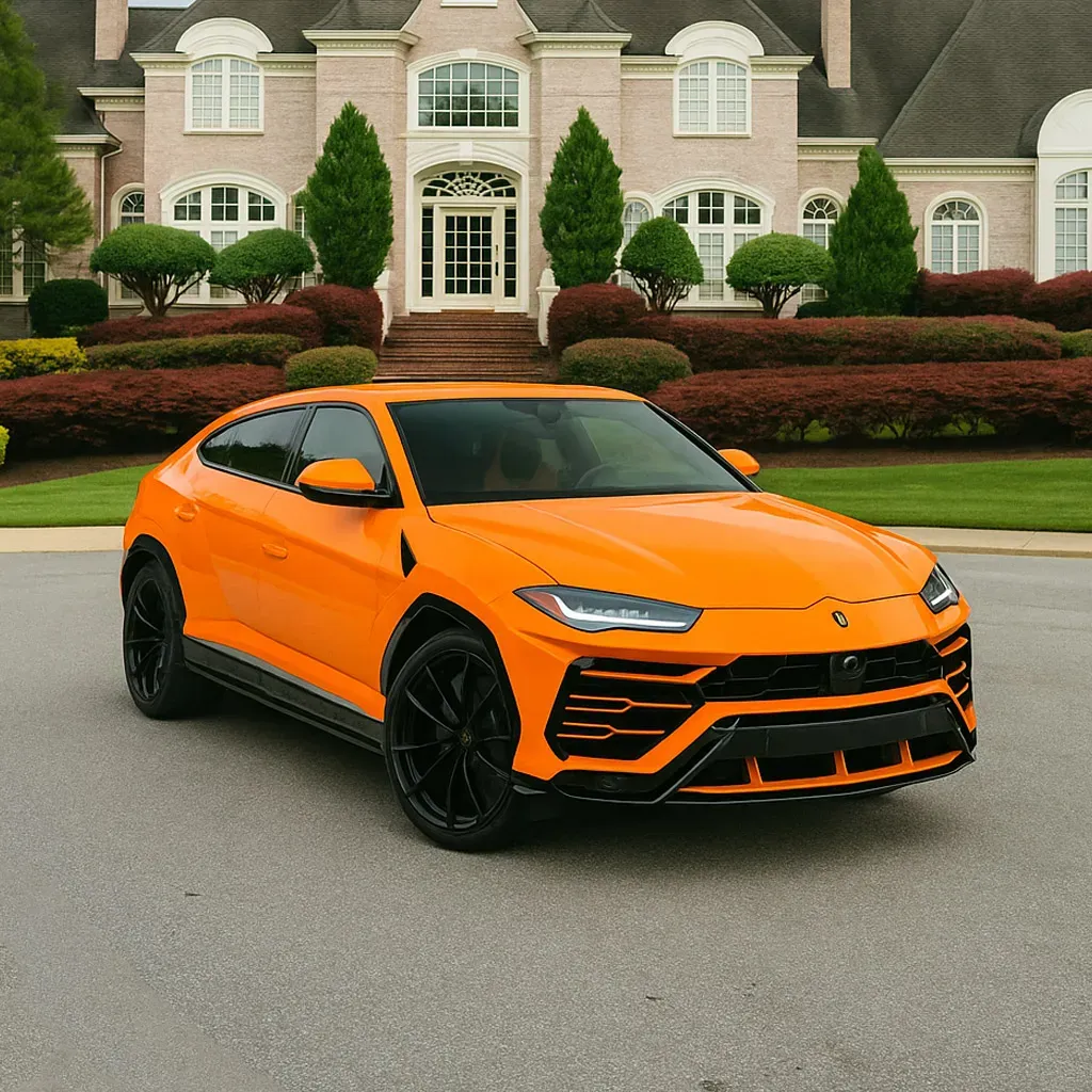 Orange Nacre Lamborghini Urus for exotic car rental in Rockville, MD