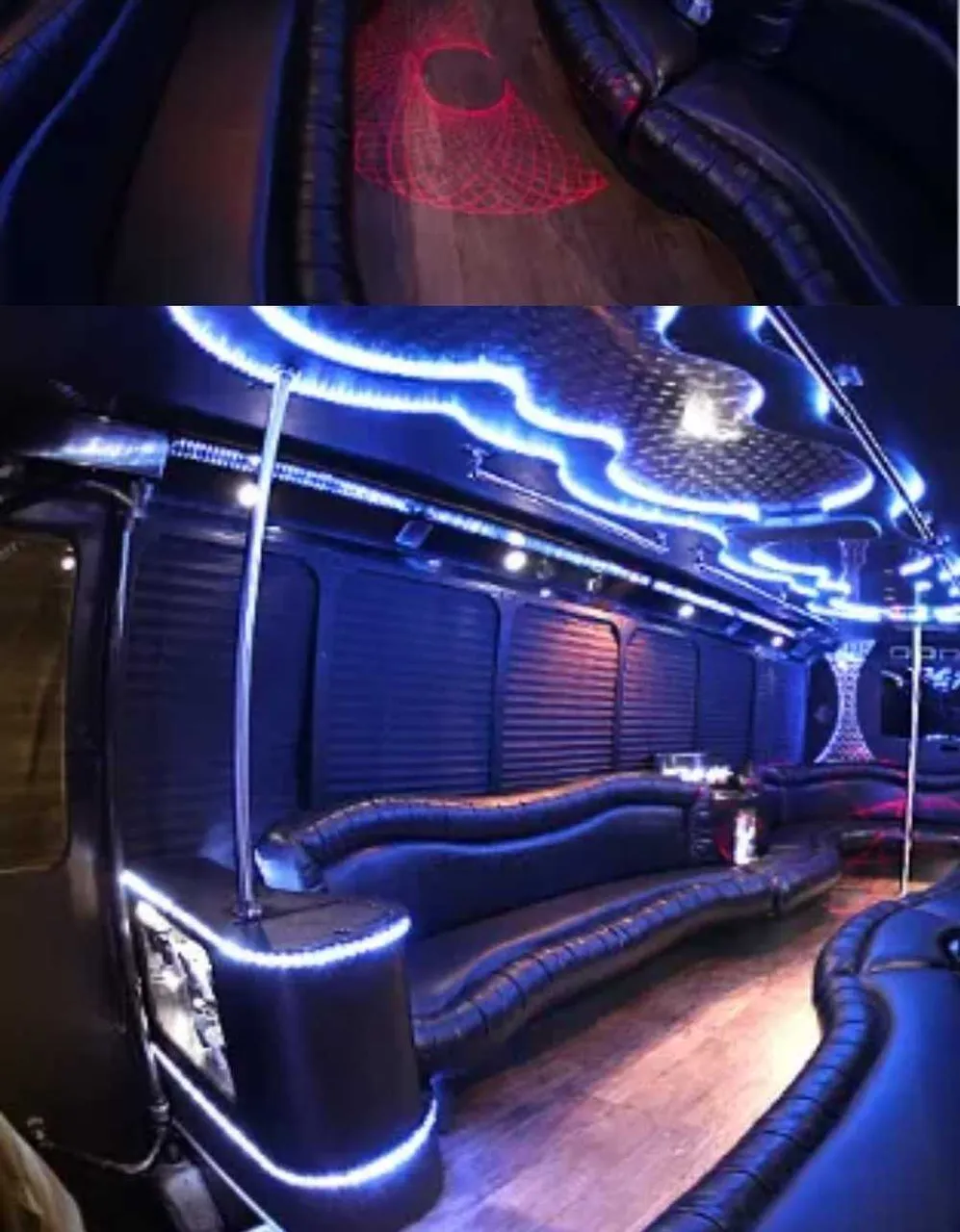 Party Bus interior for party bus rental