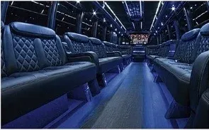 Party Bus- 35 pax interior for party bus rental in Santa Fe Springs, CA