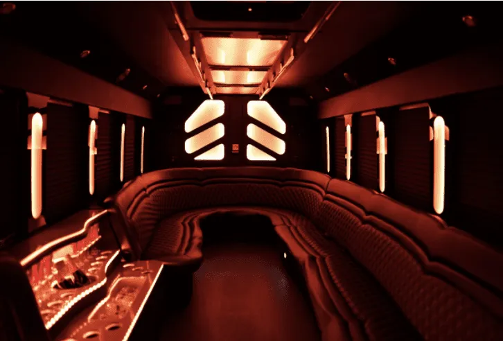 Party Bus interior for party bus rental in Bent, NM