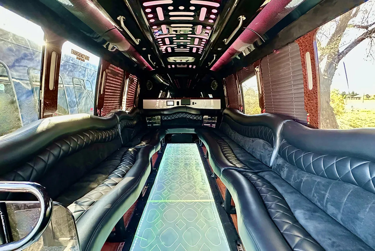 Party Bus interior for party bus rental in Greensburg, KS