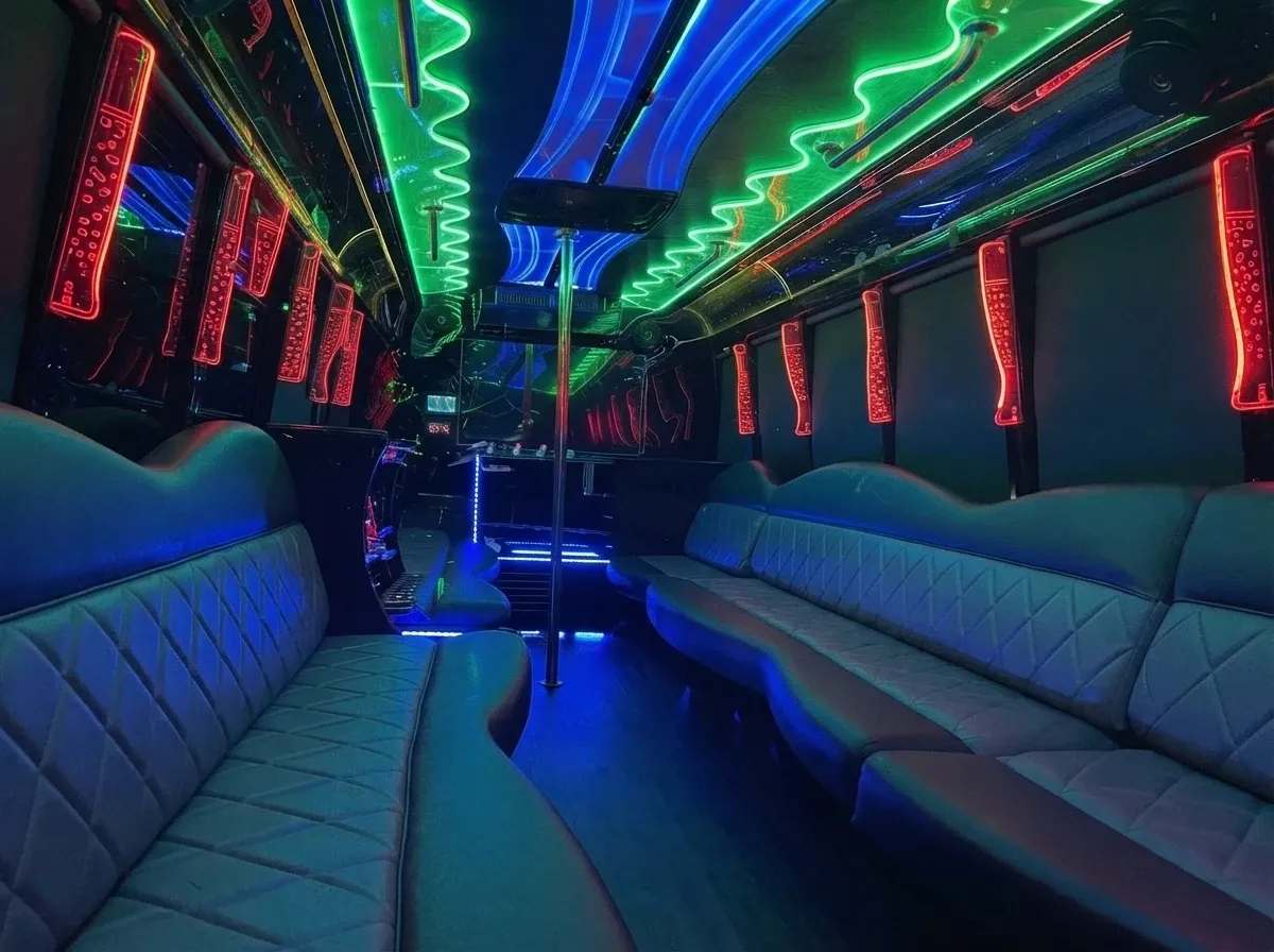 White 30 Passenger Party Bus for party bus rental White 30 Passenger Party Bus for party bus rental