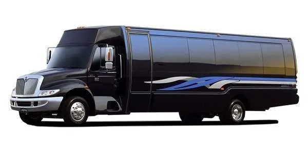 Party Bus Black exterior for party bus rental in Hot Springs, VA