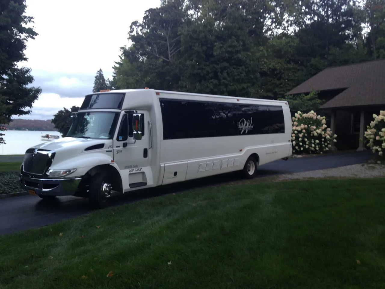 White Party Bus - Dean Martin exterior for party bus rental in Williamsport, PA