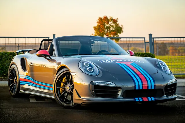 Porsche 911 Turbo S Convertible for sports car rental in Roulette, PA