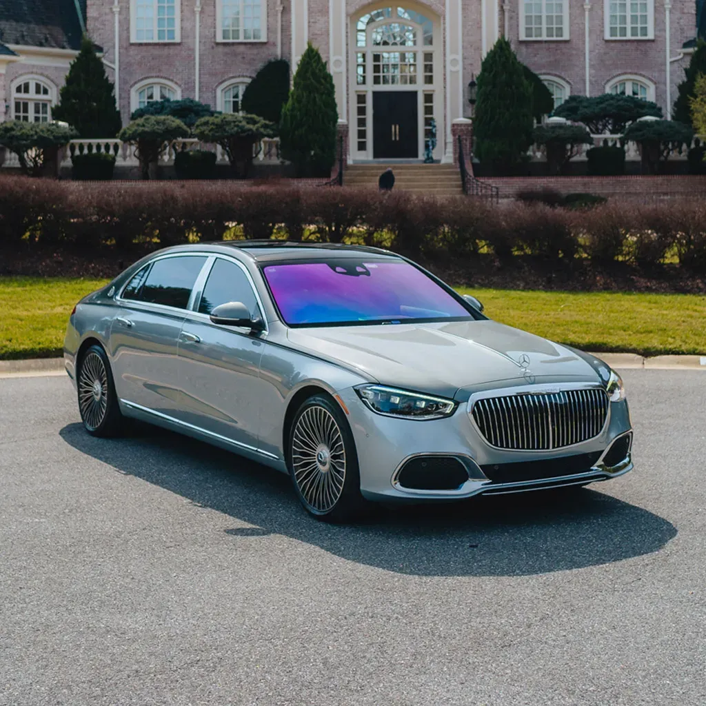 Silver Presidential Two-Tone Gray Maybach S580 for sedan rental Silver Presidential Two-Tone Gray Maybach S580 for sedan rental