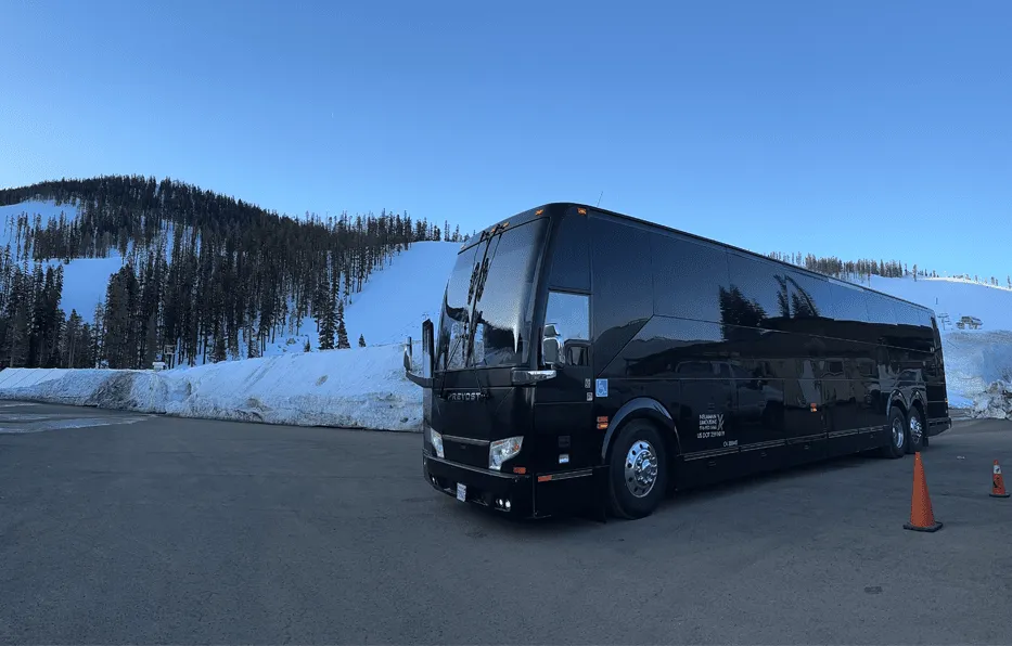 Black Prevost Motorcoach, photo 2 for charter bus rental