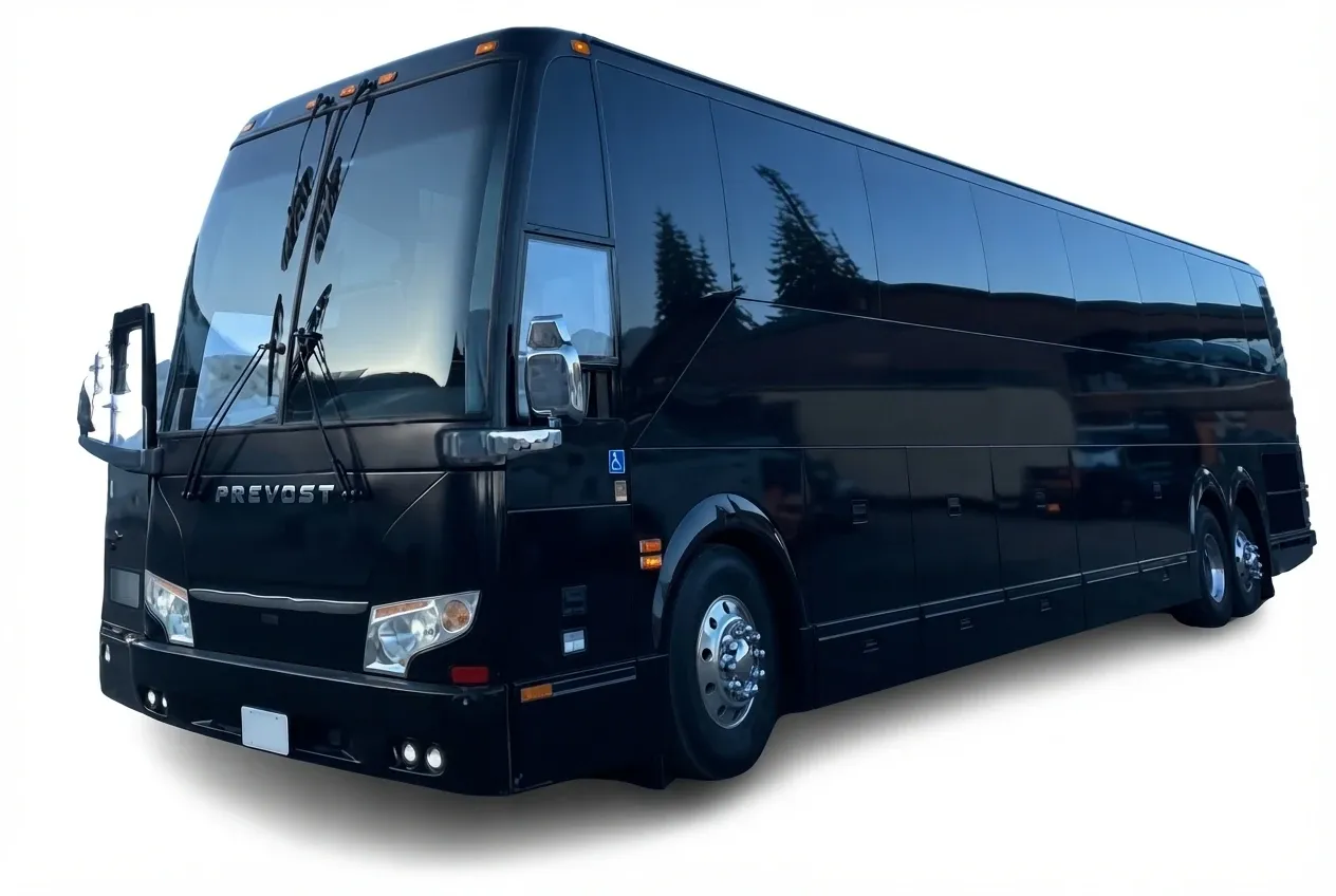 Black Prevost Motorcoach for charter bus rental Black Prevost Motorcoach for charter bus rental