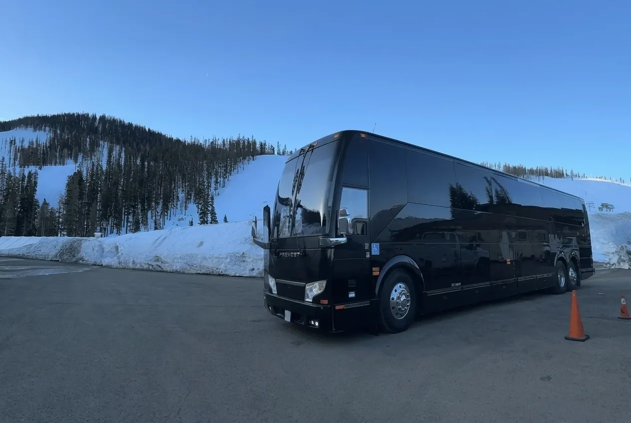 Black Prevost Motorcoach, photo 2 for charter bus rental
