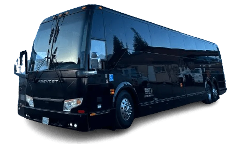 Black Prevost Motorcoach for charter bus rental