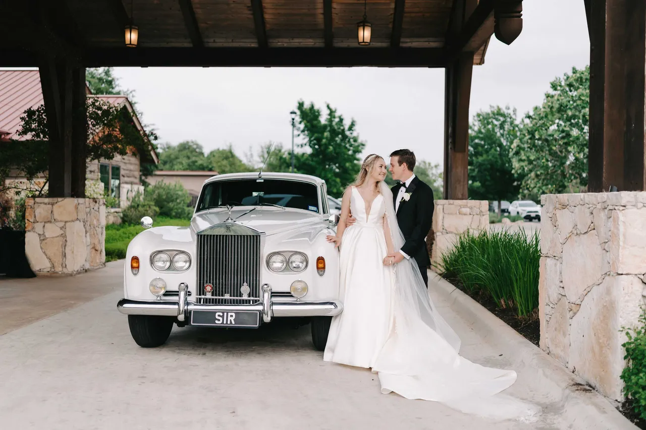 White Rolls Royce exterior, photo 3 for wedding car rental in Bronte, TX