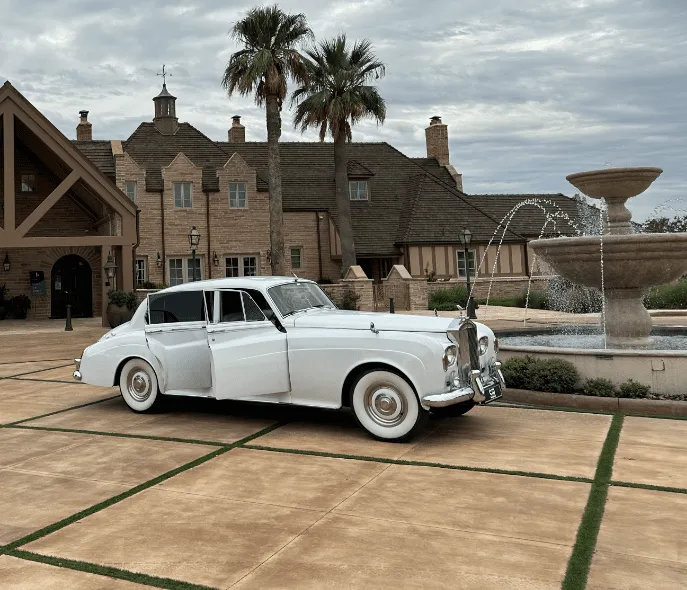 White Rolls Royce for wedding car rental in Bronte, TX