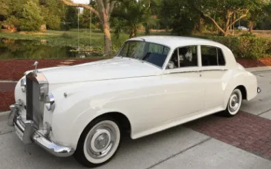 White Rolls Royce Cloud for wedding car rental in Box Springs, GA