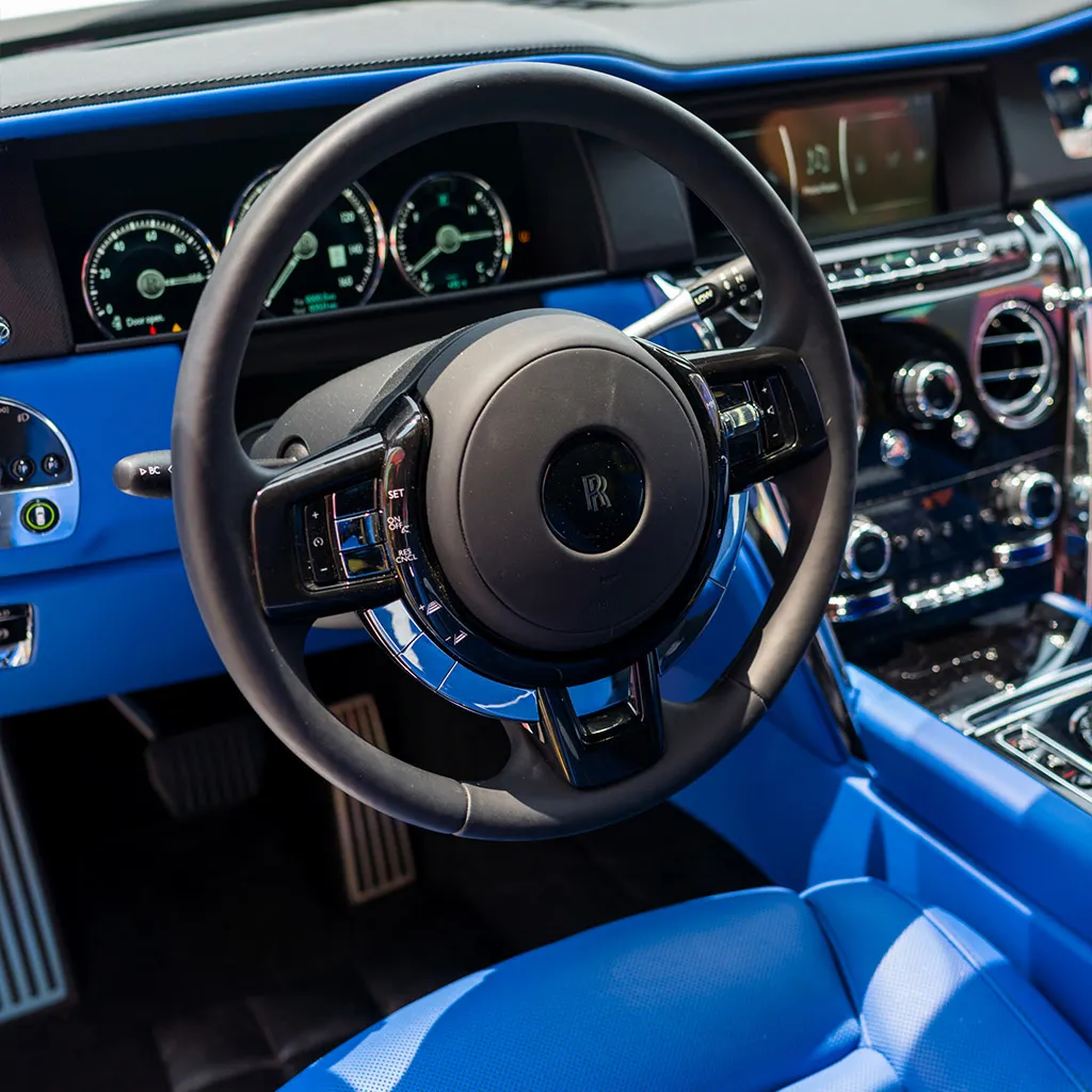 White Rolls-Royce Cullinan with All Blue Interior, photo 7 for Rolls-Royce car rental in Rockville, MD White Rolls-Royce Cullinan with All Blue Interior, photo 7 for Rolls-Royce car rental in Rockville, MD