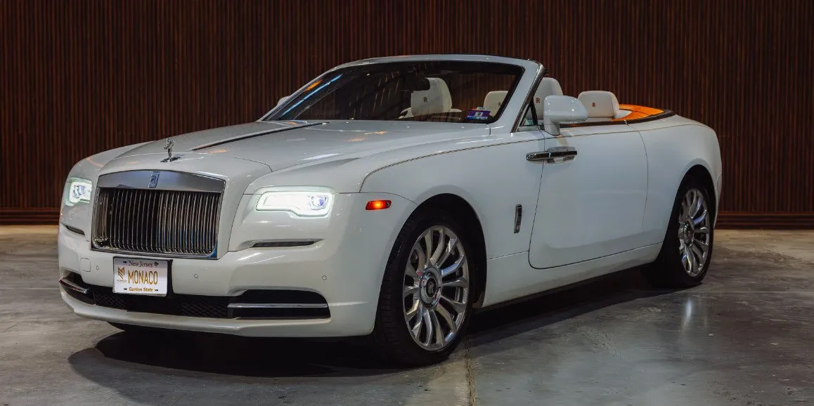 White Rolls Royce Dawn (Hermes) for wedding car rental in Immaculata, PA