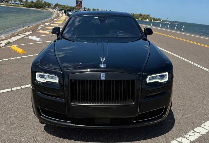 Black Rolls Royce Ghost exterior, photo 5 for rolls-royce car rental in Cedar Springs, GA
