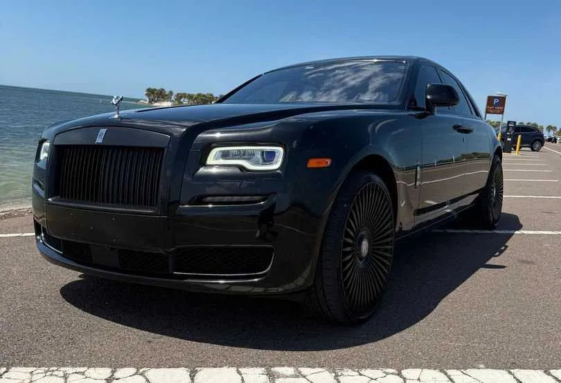 Black Rolls Royce Ghost for rolls-royce car rental in Fort Myers Beach, FL