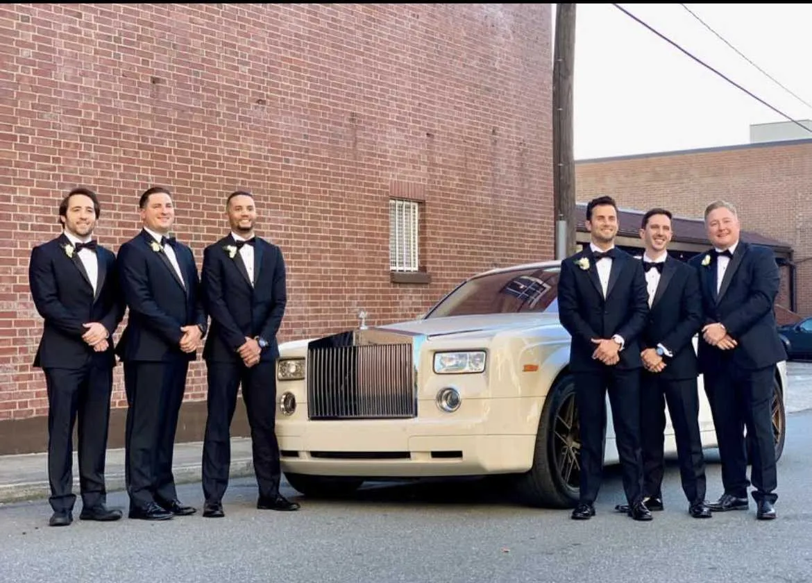 White Rolls Royce Phantom exterior, photo 6 for wedding car rental in Box Springs, GA