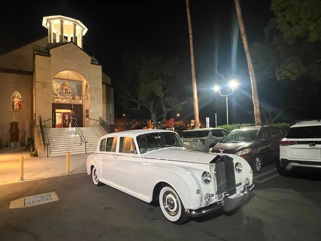Rolls-Royce Silver Cloud white for wedding car rental in Bonita, CA