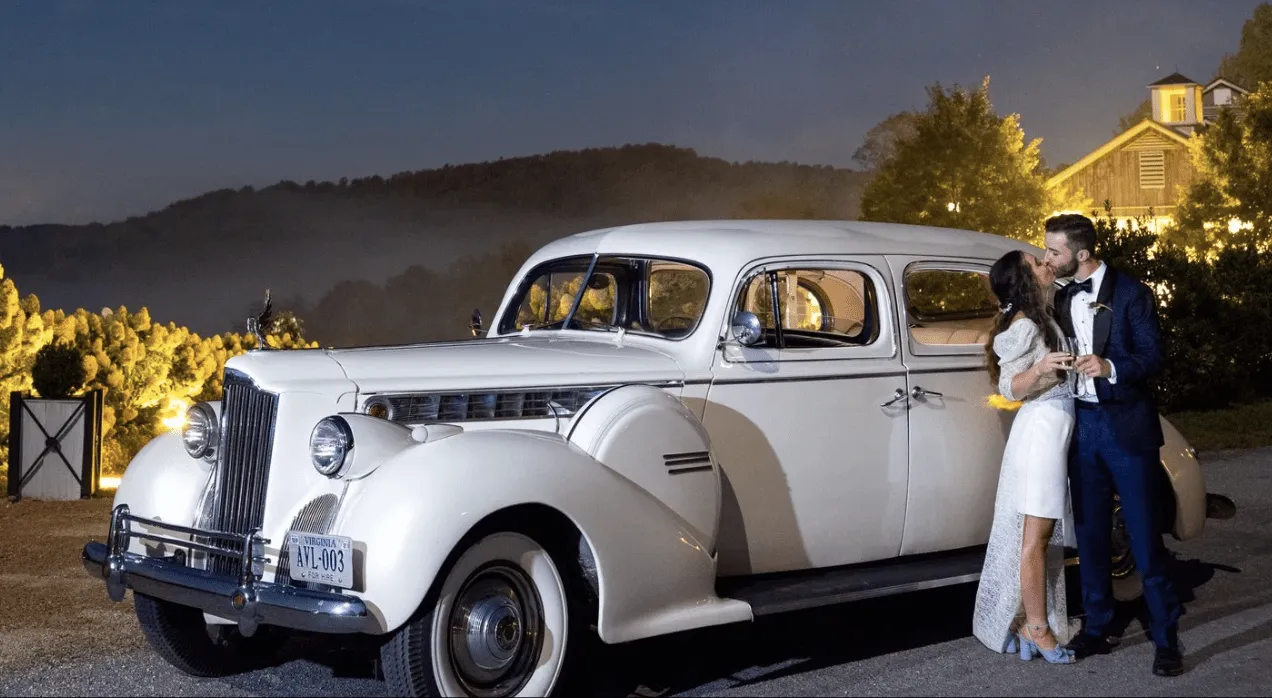 White Senior Packard 1940 for wedding car rental in Accoville, WV