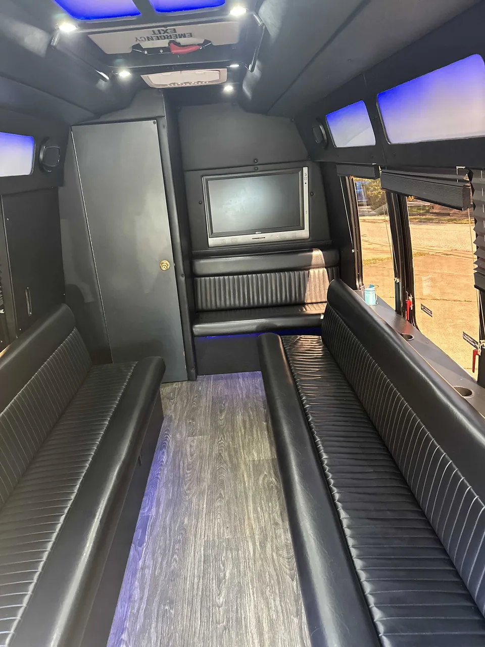 Small party bus interior for party bus rental in Cedar Springs, MI