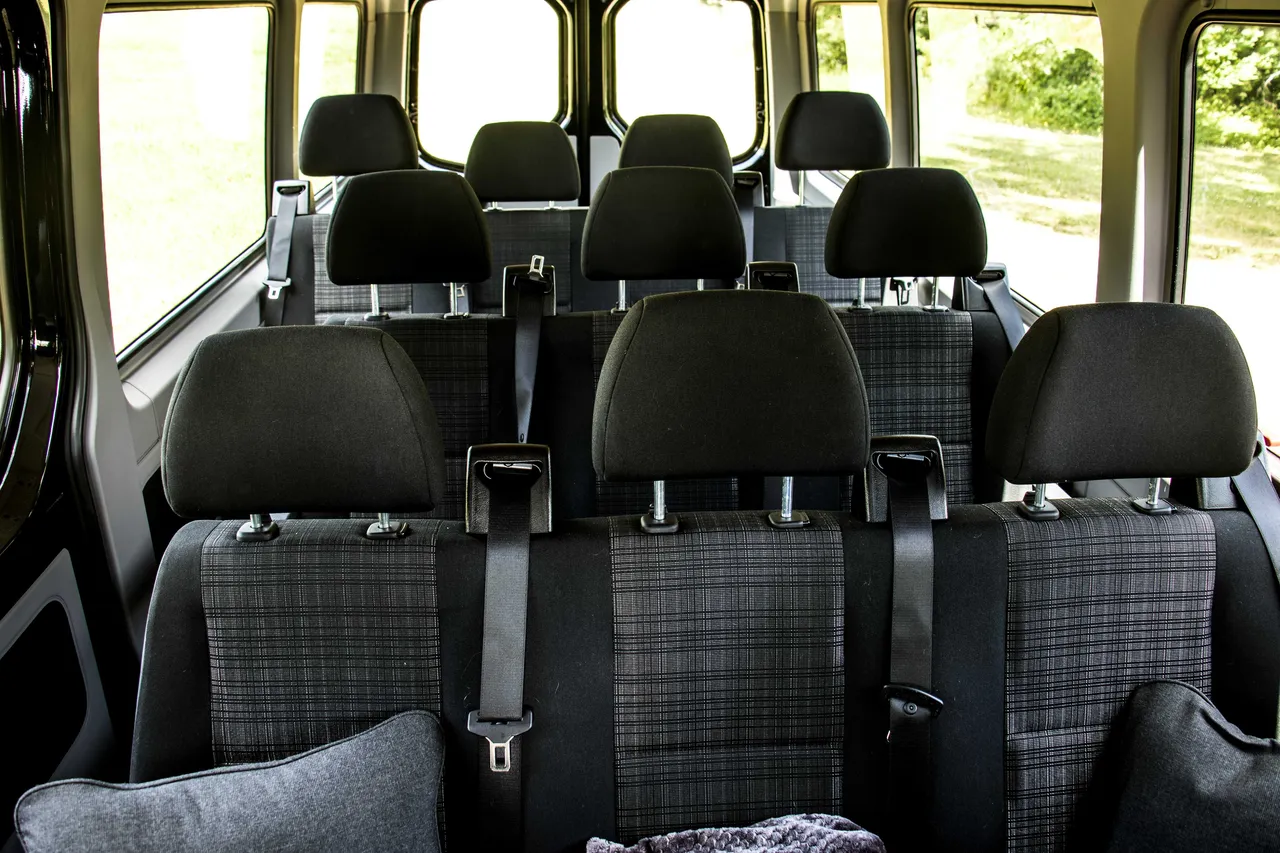 11 Passenger Sprinter interior for minibus rental