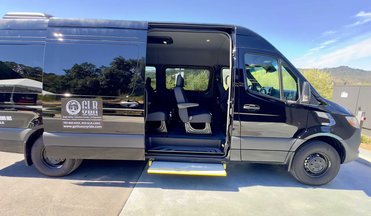 Black Sprinter Shuttle, photo 2 for mini coach rental in Guerneville, CA